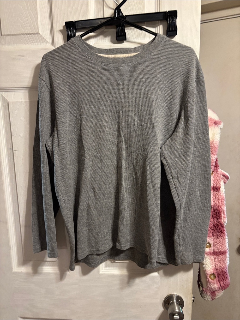 Chaps Gray Waffle-Knit Sleep Top